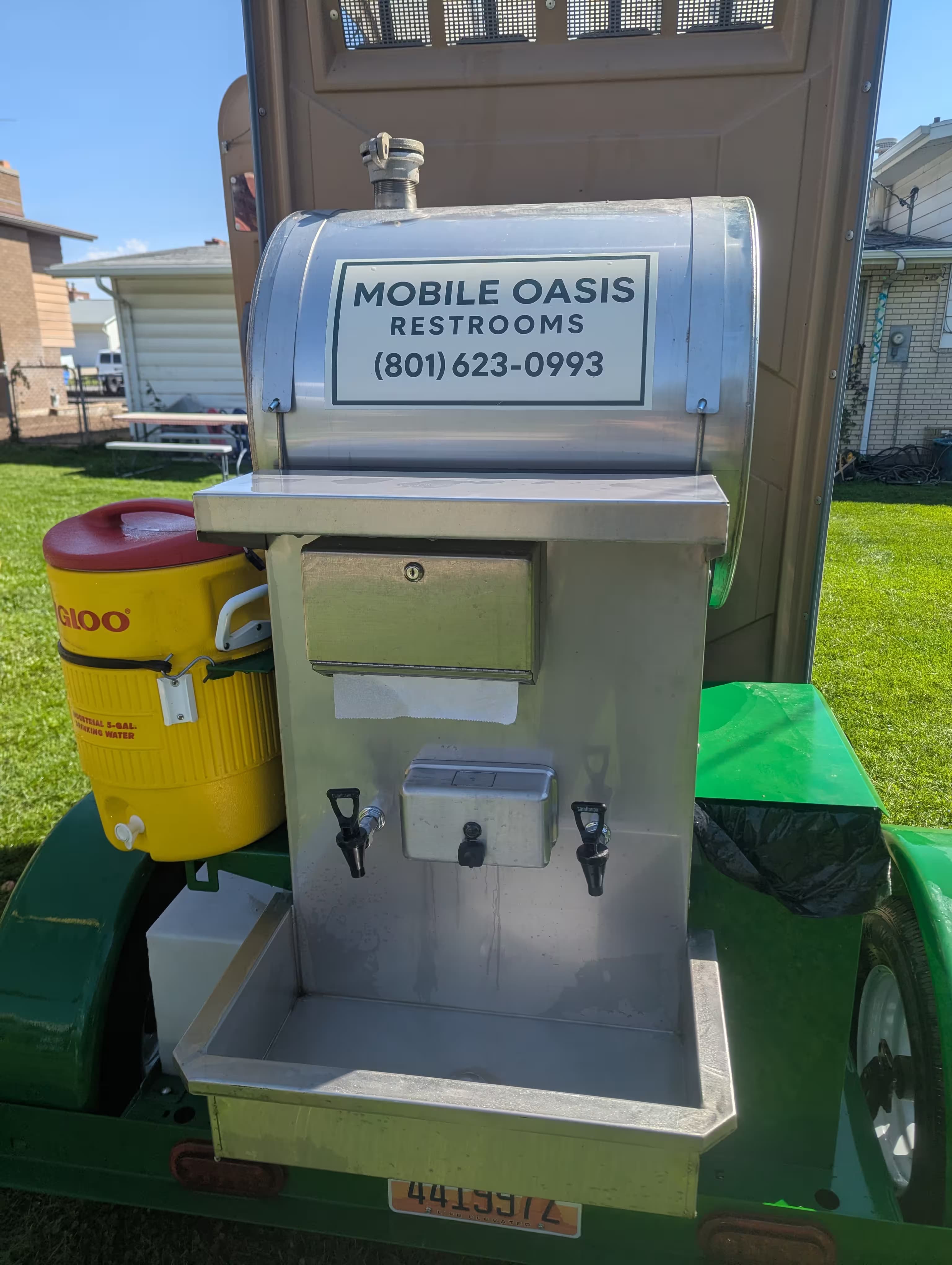 Wash station with soap and water